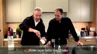 aerolatte  milk frother makes three layer caffè latte macchiato [upl. by Yrocal]