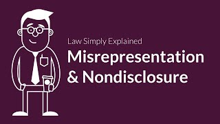 Misrepresentation and Nondisclosure  Contracts  Defenses amp Excuses [upl. by Hasila]