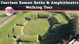 CAERLEON ROMAN BATHS amp AMPHITHEATRE WALES  Walking Tour  Pinned on Places [upl. by Oidale194]