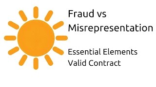 Fraud vs Misrepresentation  Other Essential Elements of a Valid Contract  CA CPT  CS amp CMA [upl. by Anayrb]